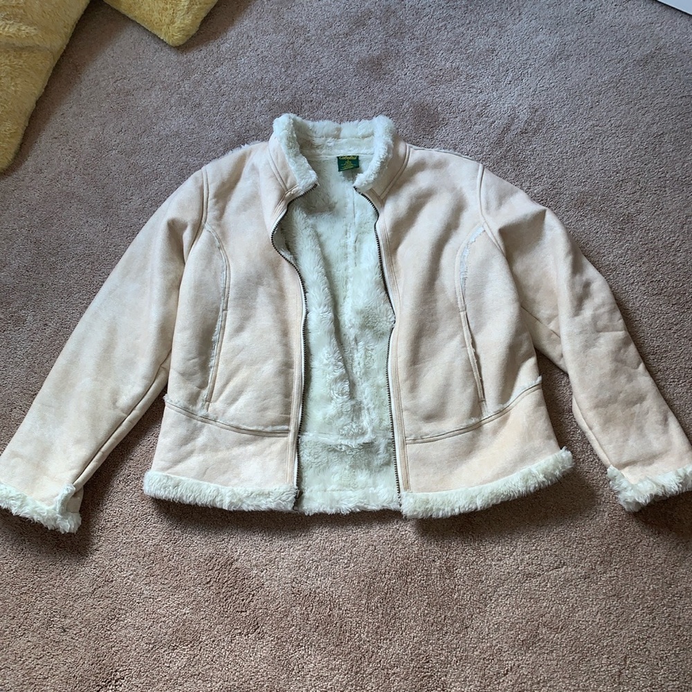 Cabellas 100% suede fur jacket